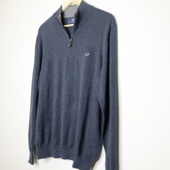 VINEYARD VINES Dark Blue 1/4 Zip Sweater - Picture 3 of 9